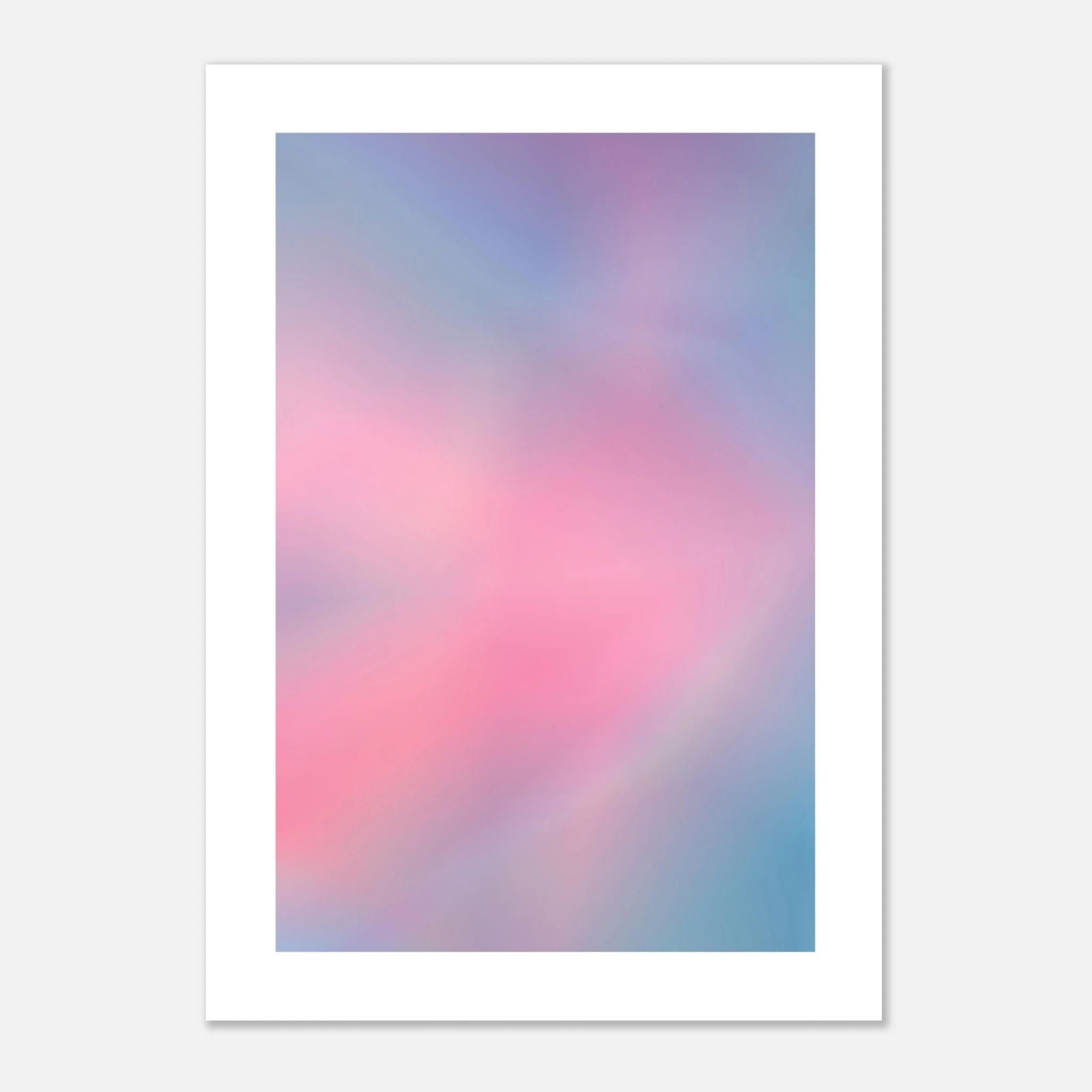 Traumhaftes Pastell-Gradient Kunstposter mit sanften Pink- und Blautönen