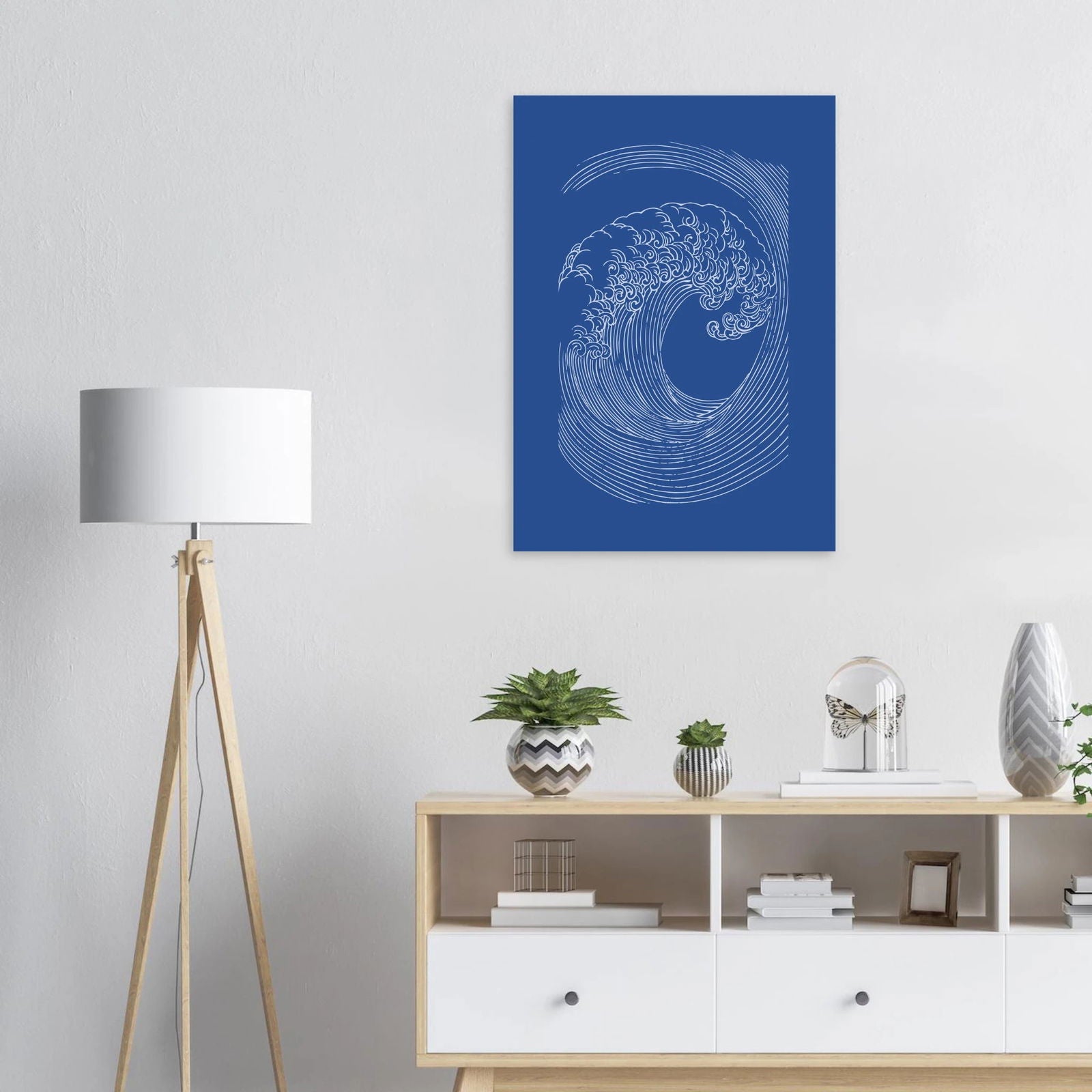 AAM_Sparkling Waves Graphics Art Poster Blau Weiß