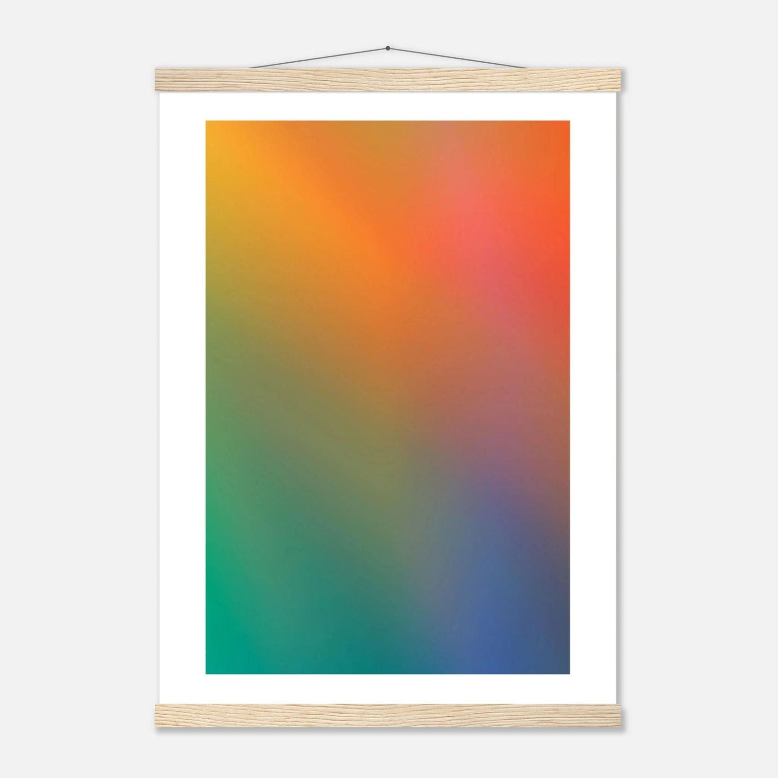 Framed Dreamy Pastell Gradient Art Poster mit Holzleisten - abstraktes Poster für stilvolle Räume