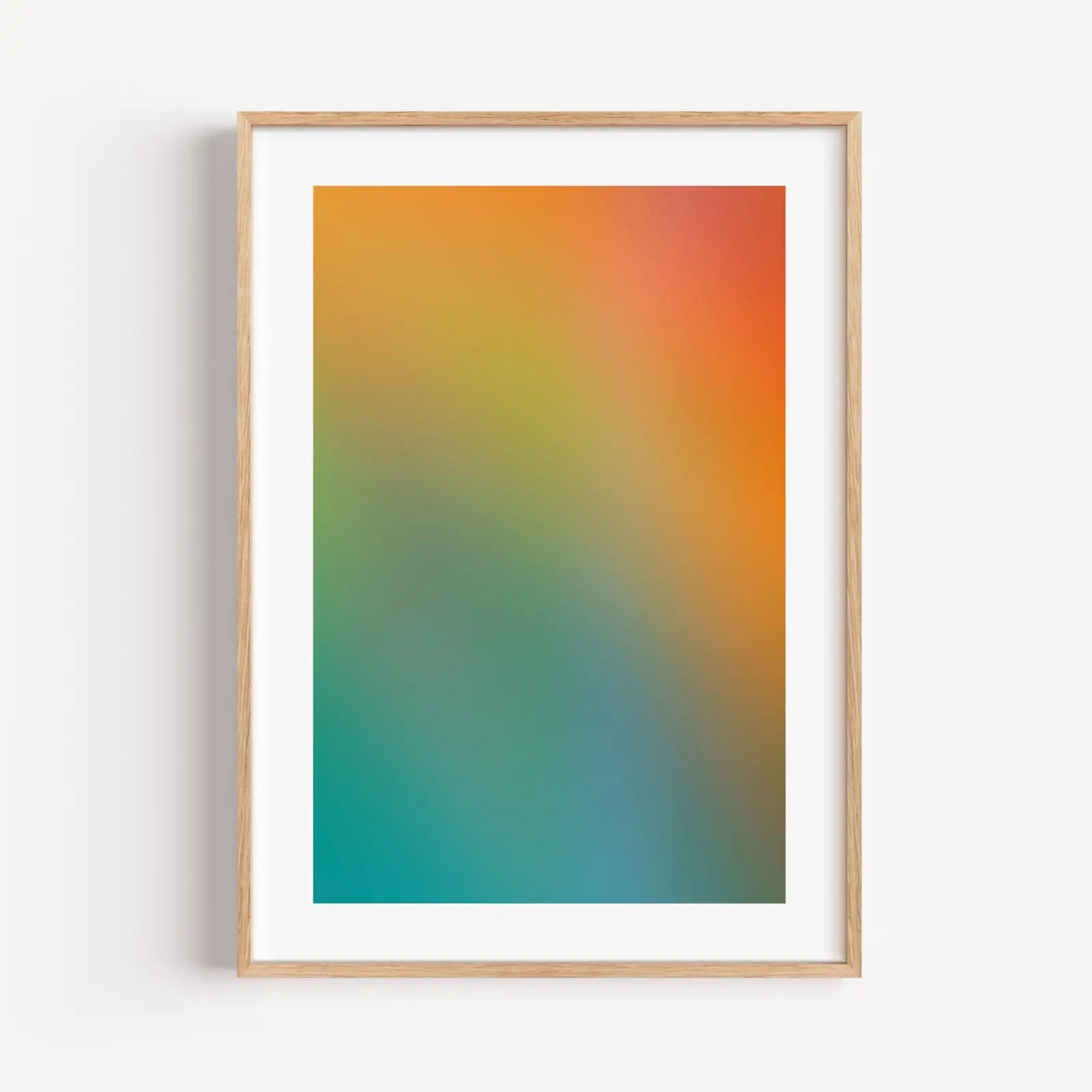 Framed abstraktes Poster mit traumhaftem Pastell-Gradienten im Sommergarten-Stil