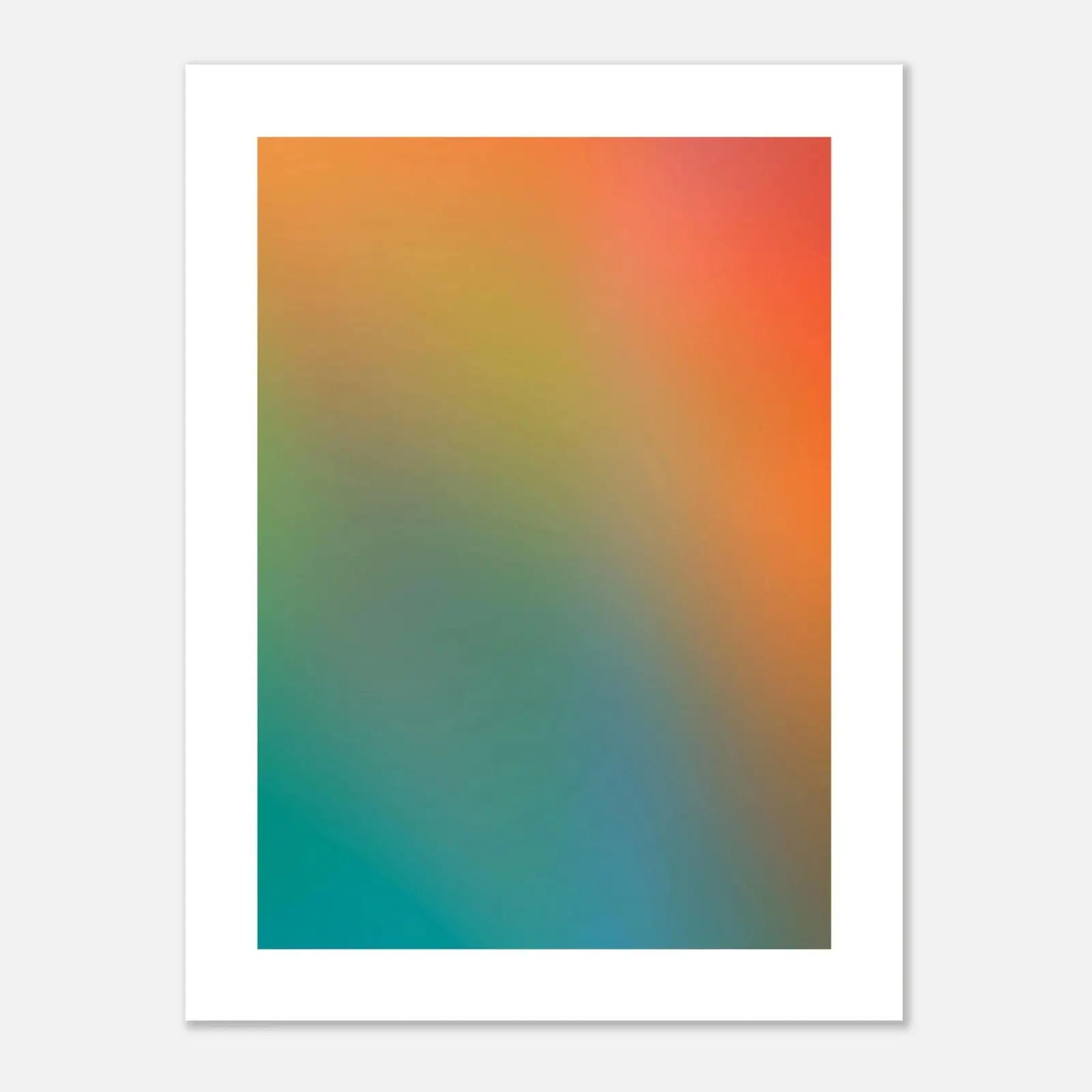 Abstraktes Poster mit einem Traumhaften Pastell-Gradient in Türkis, Orange und Koralle