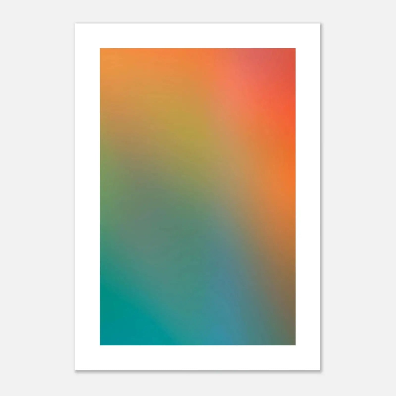 Abstraktes Poster mit gradienten Farbverlauf in Orange, Grün und Türkis - Dreamy Pastell