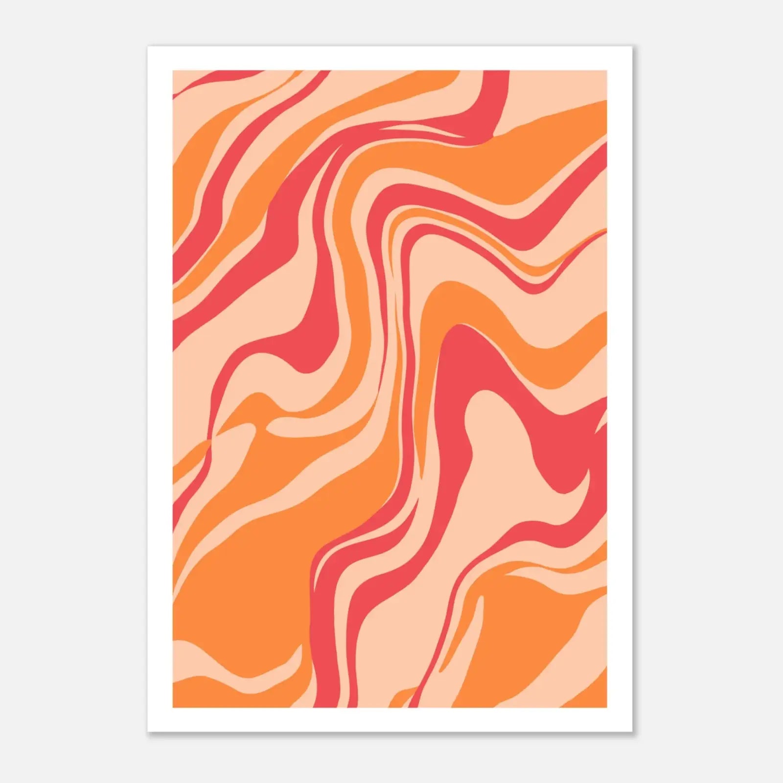Abstrakte Kunst Poster mit orange-rotem Wirbelmuster für stilvolle Dekoration