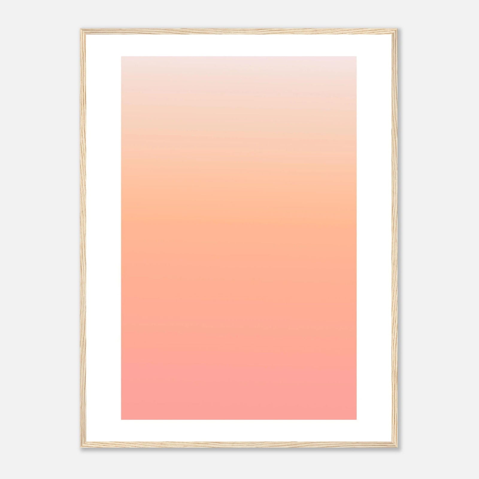 AAM_Linear Pastell Gradient Art Poster im Holzrahmen - Apricot-Peach
