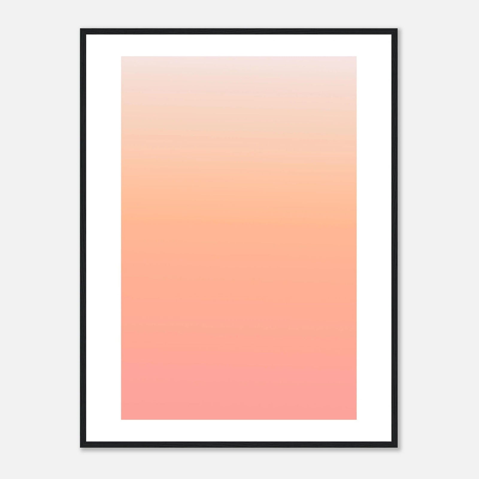 AAM_Linear Pastell Gradient Art Poster im Holzrahmen - Apricot-Peach