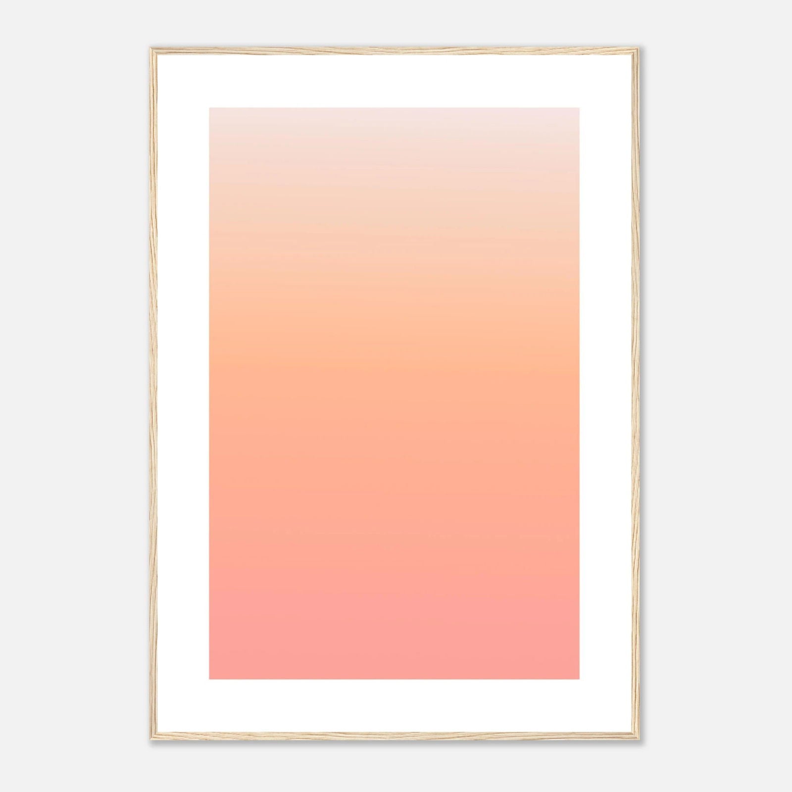 AAM_Linear Pastell Gradient Art Poster im Holzrahmen - Apricot-Peach