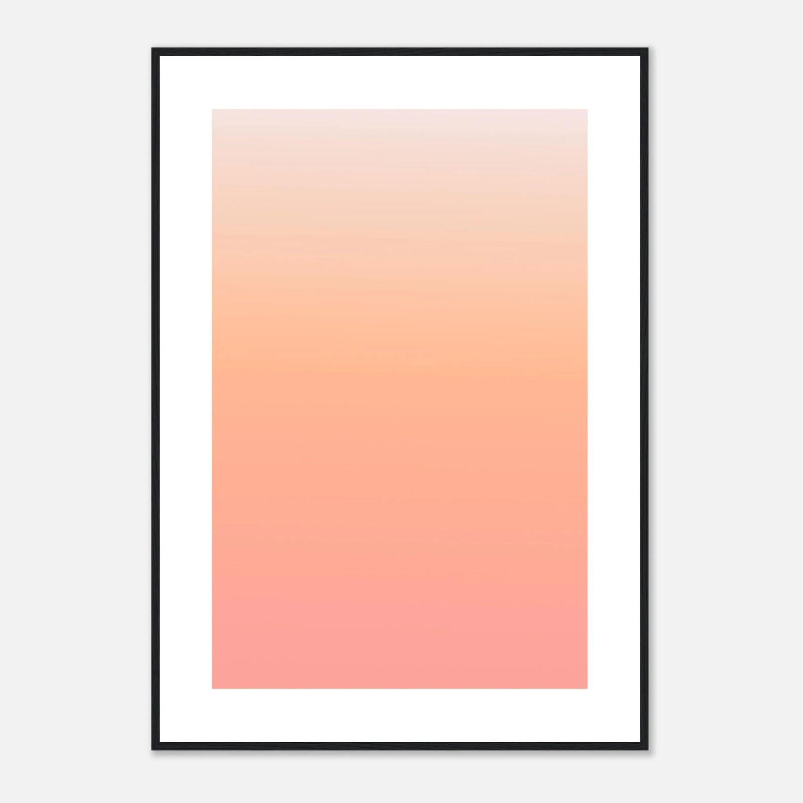 AAM_Linear Pastell Gradient Art Poster im Holzrahmen - Apricot-Peach