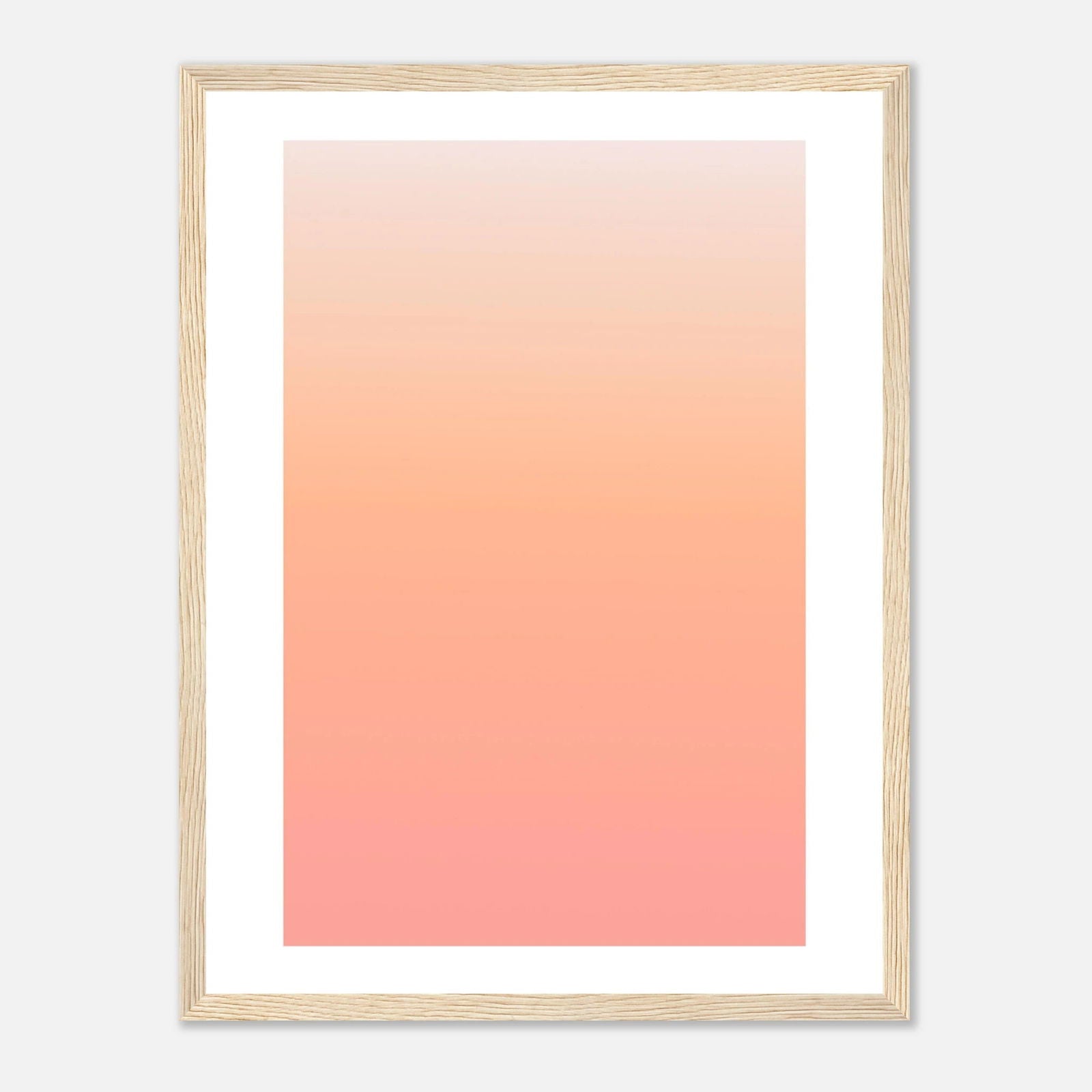 AAM_Linear Pastell Gradient Art Poster im Holzrahmen - Apricot-Peach
