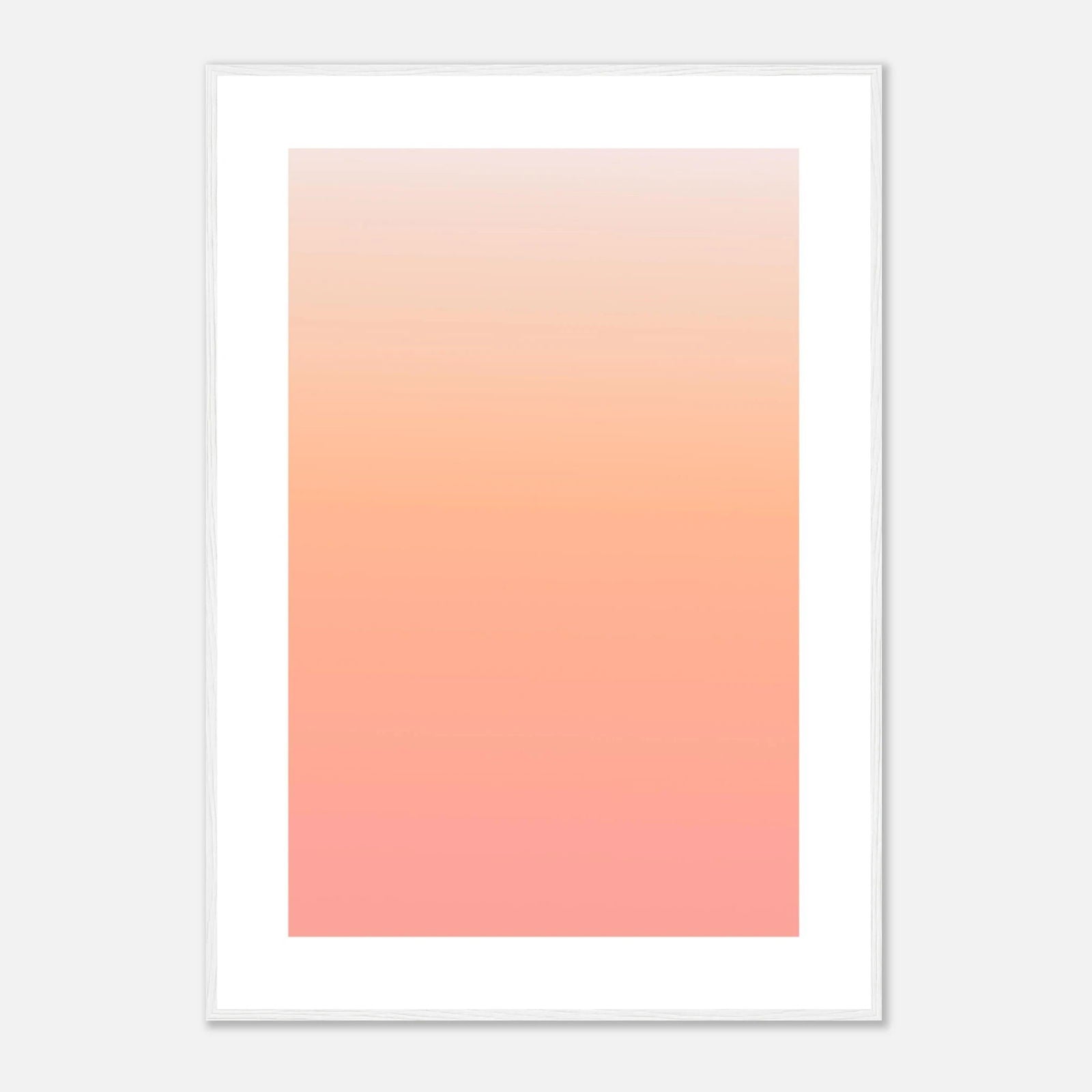 AAM_Linear Pastell Gradient Art Poster im Holzrahmen - Apricot-Peach