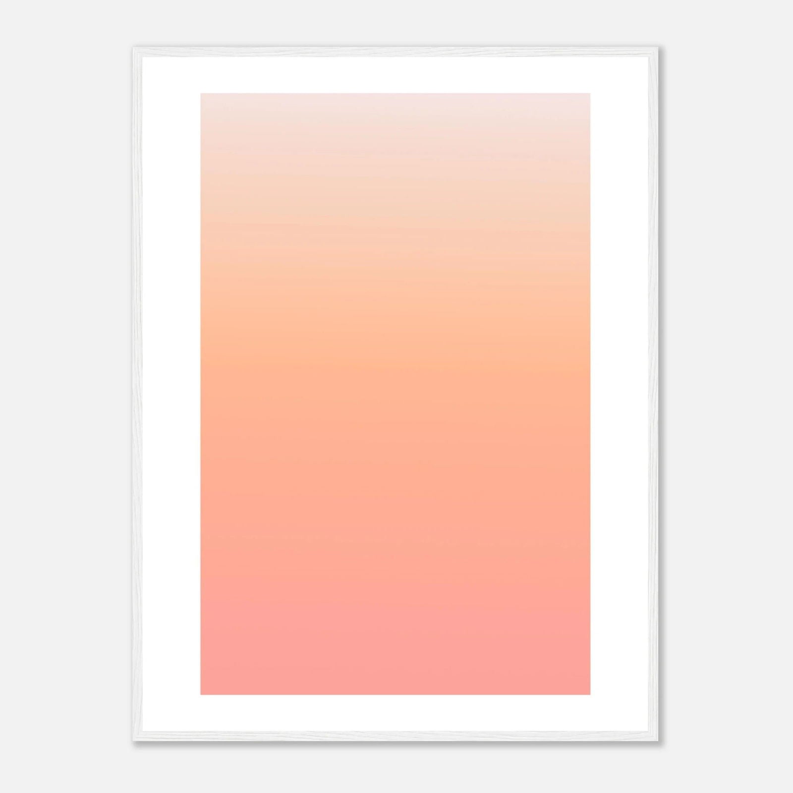 AAM_Linear Pastell Gradient Art Poster im Holzrahmen - Apricot-Peach