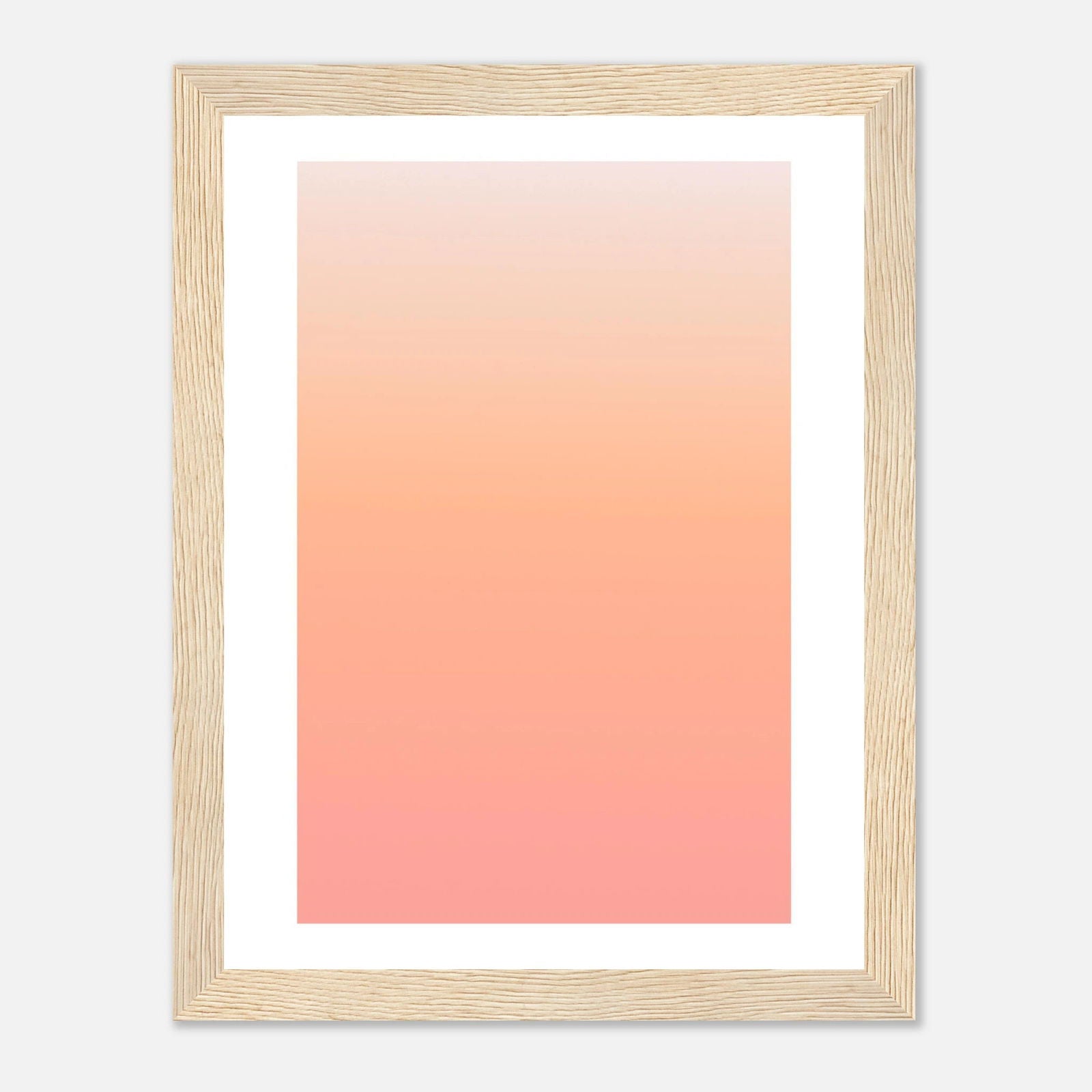 AAM_Linear Pastell Gradient Art Poster im Holzrahmen - Apricot-Peach