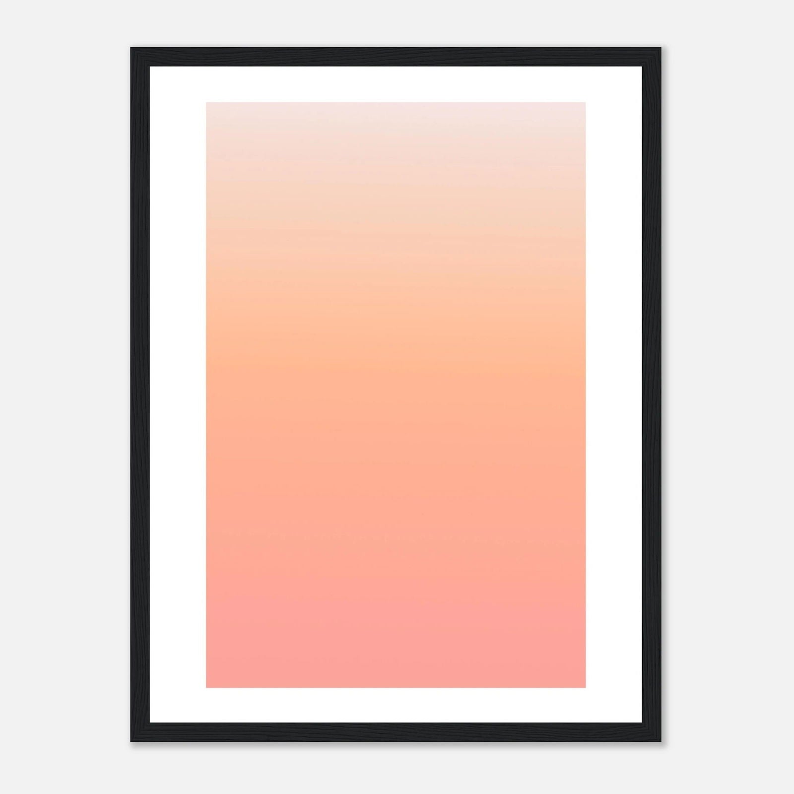AAM_Linear Pastell Gradient Art Poster im Holzrahmen - Apricot-Peach