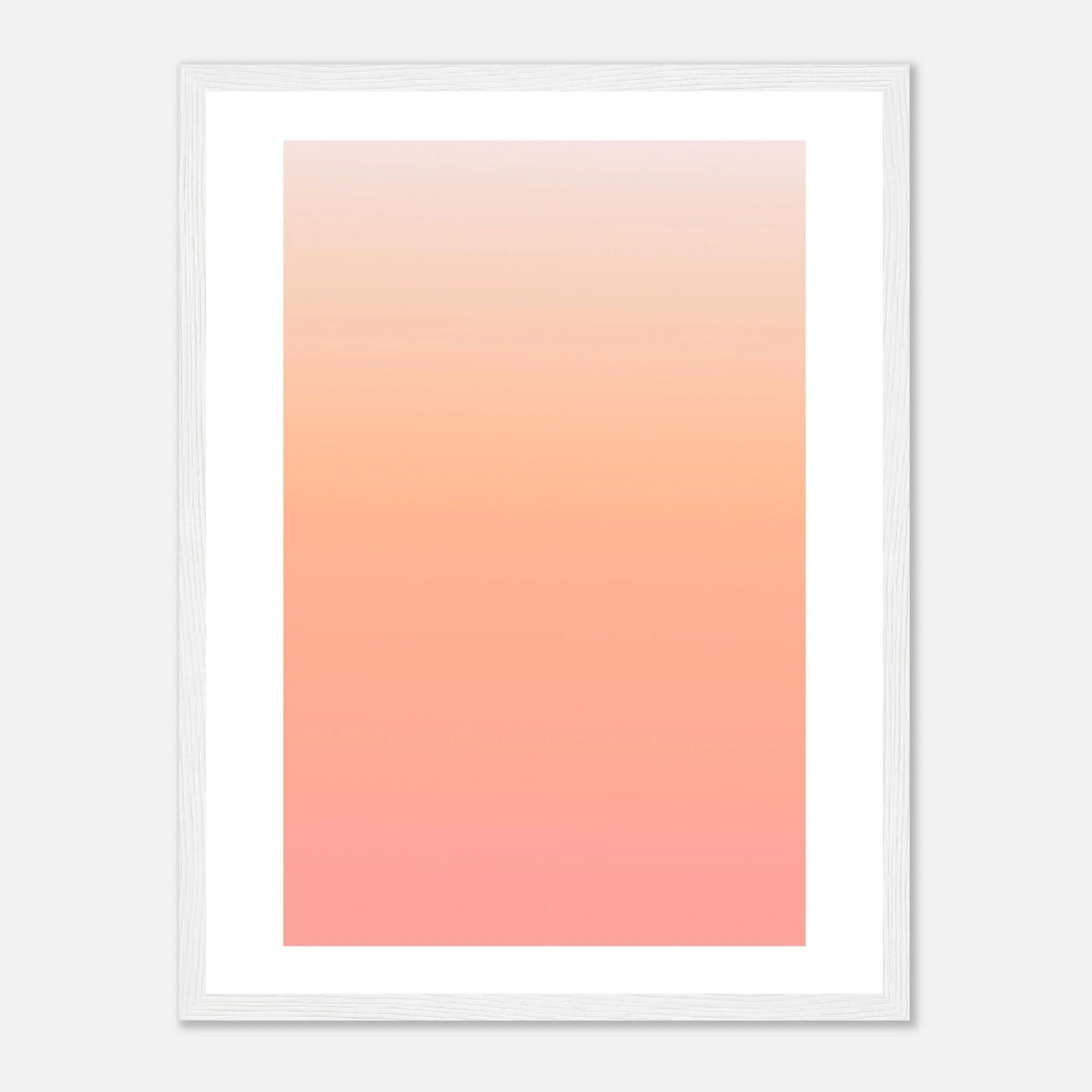 AAM_Linear Pastell Gradient Art Poster im Holzrahmen - Apricot-Peach