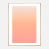 Framed Linear Pastell Gradient Art Poster im Holzrahmen Apricot-Peach mit Farbverlauf