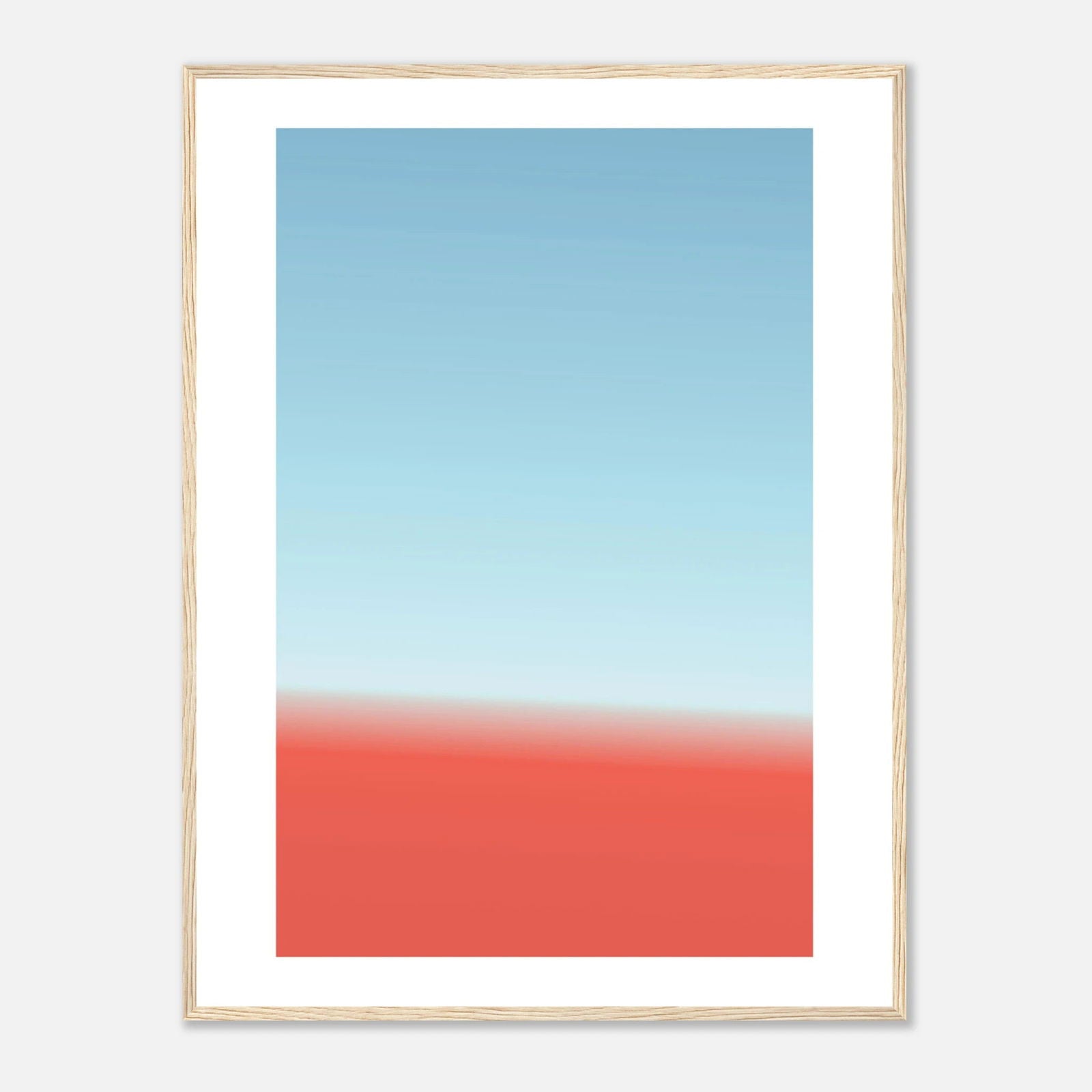 Framed Linear Pastell Gradient Art Poster im Holzrahmen - Aura Poster für jeden Raum