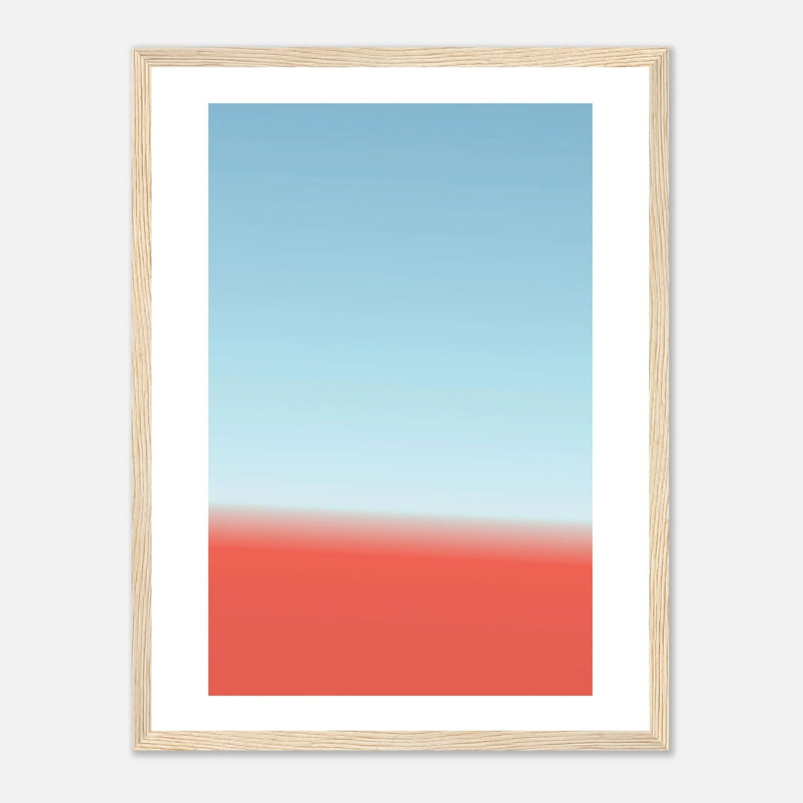AAM_Linear Pastell Gradient Art Poster im Holzrahmen - Desert Horizon