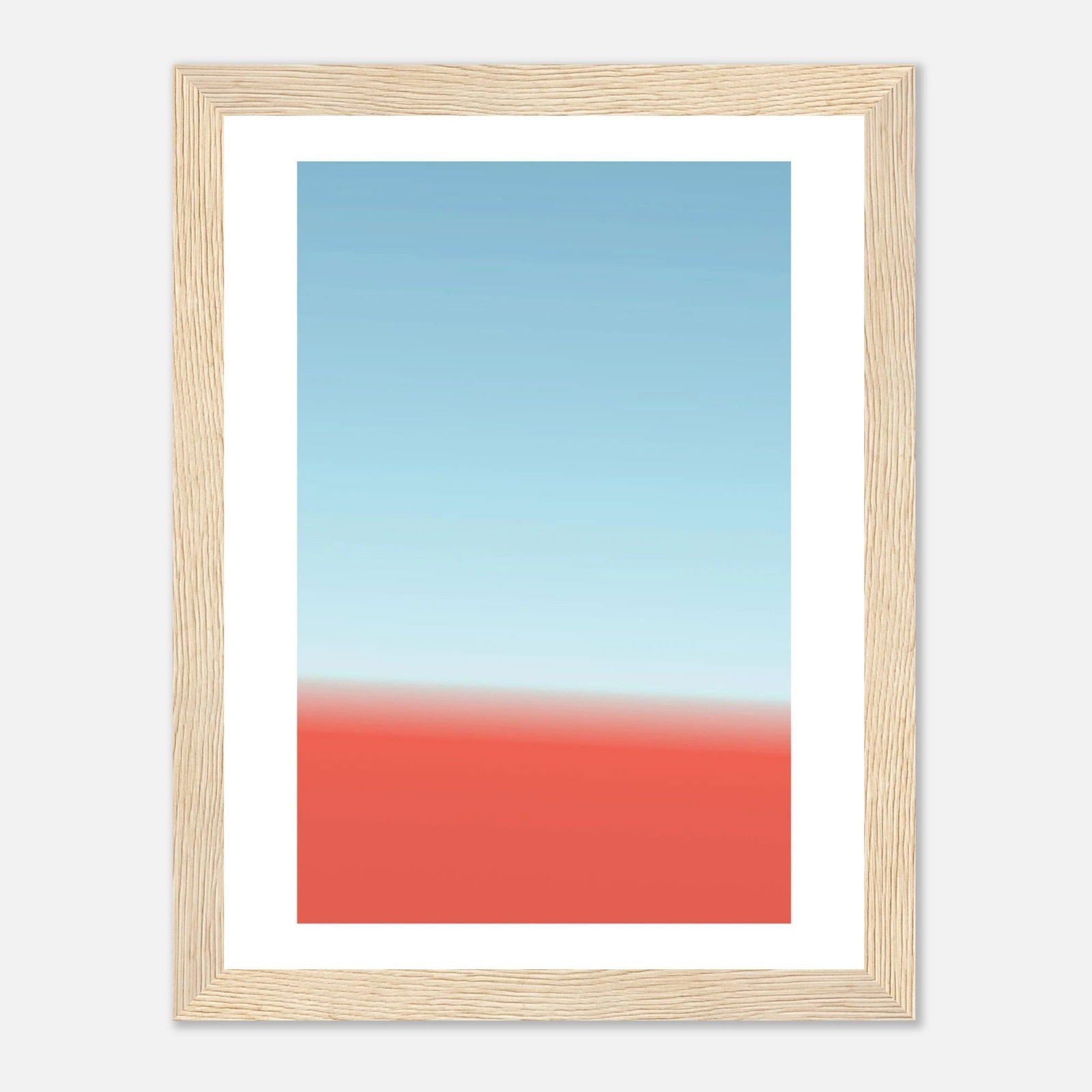 AAM_Linear Pastell Gradient Art Poster im Holzrahmen - Desert Horizon