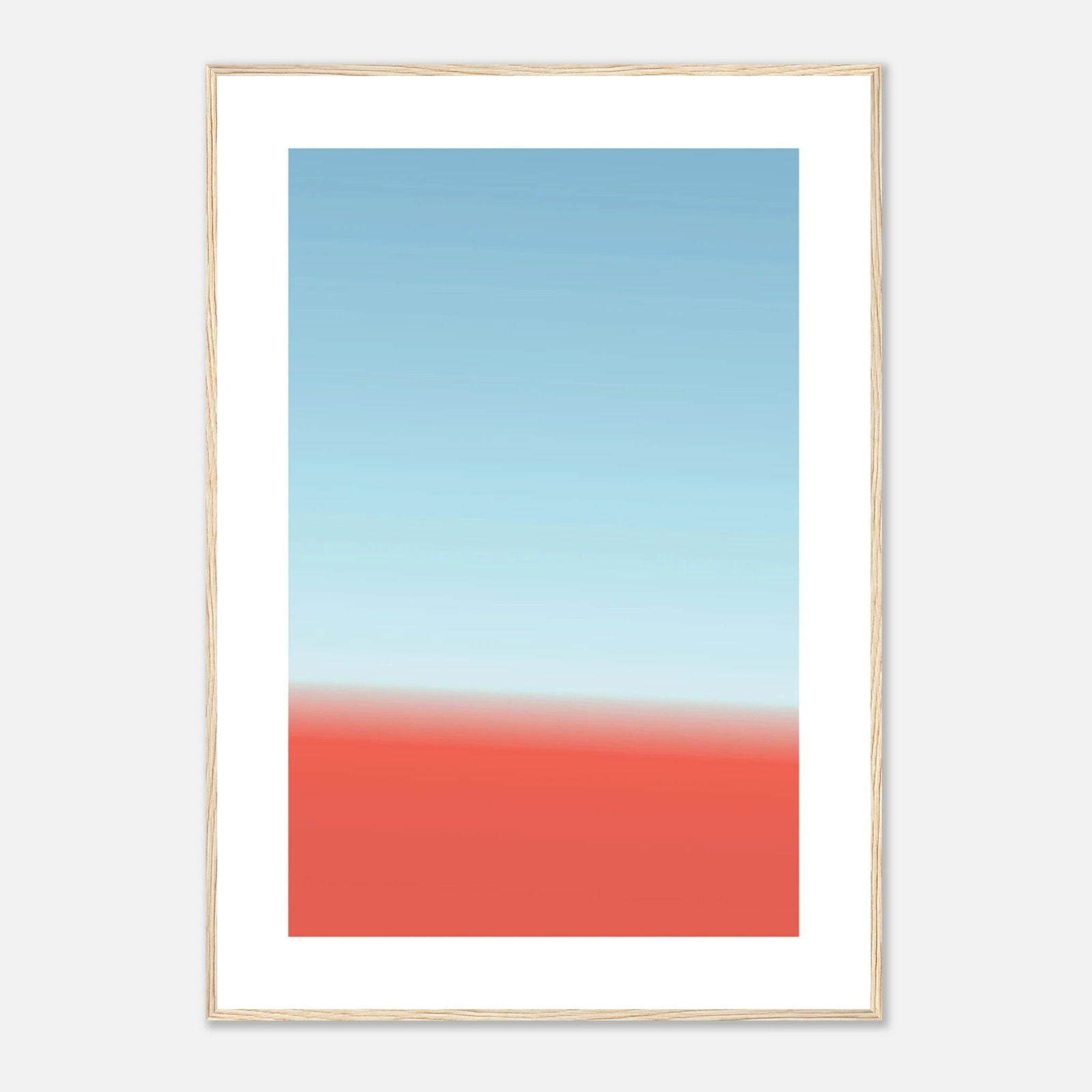 AAM_Linear Pastell Gradient Art Poster im Holzrahmen - Desert Horizon
