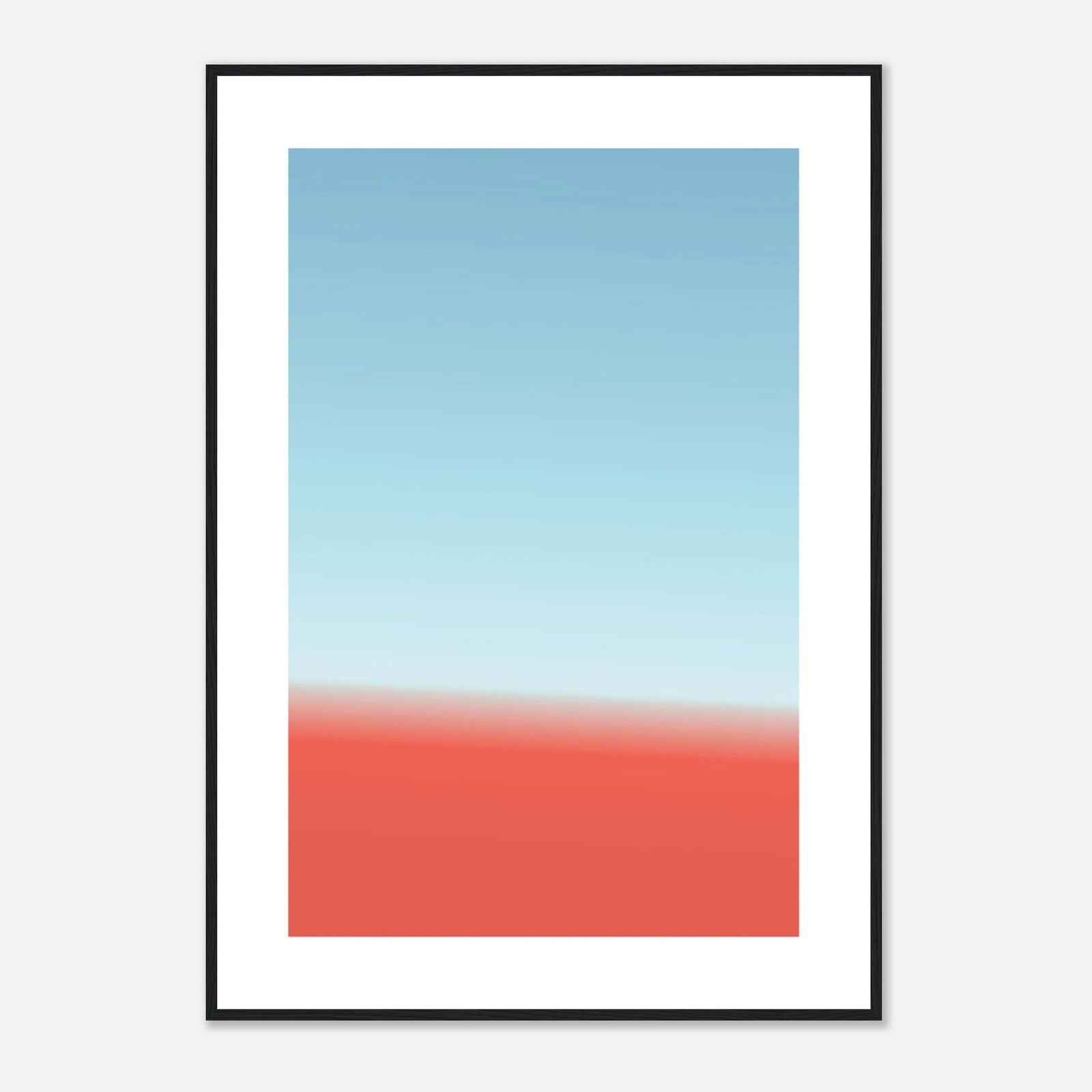 AAM_Linear Pastell Gradient Art Poster im Holzrahmen - Desert Horizon