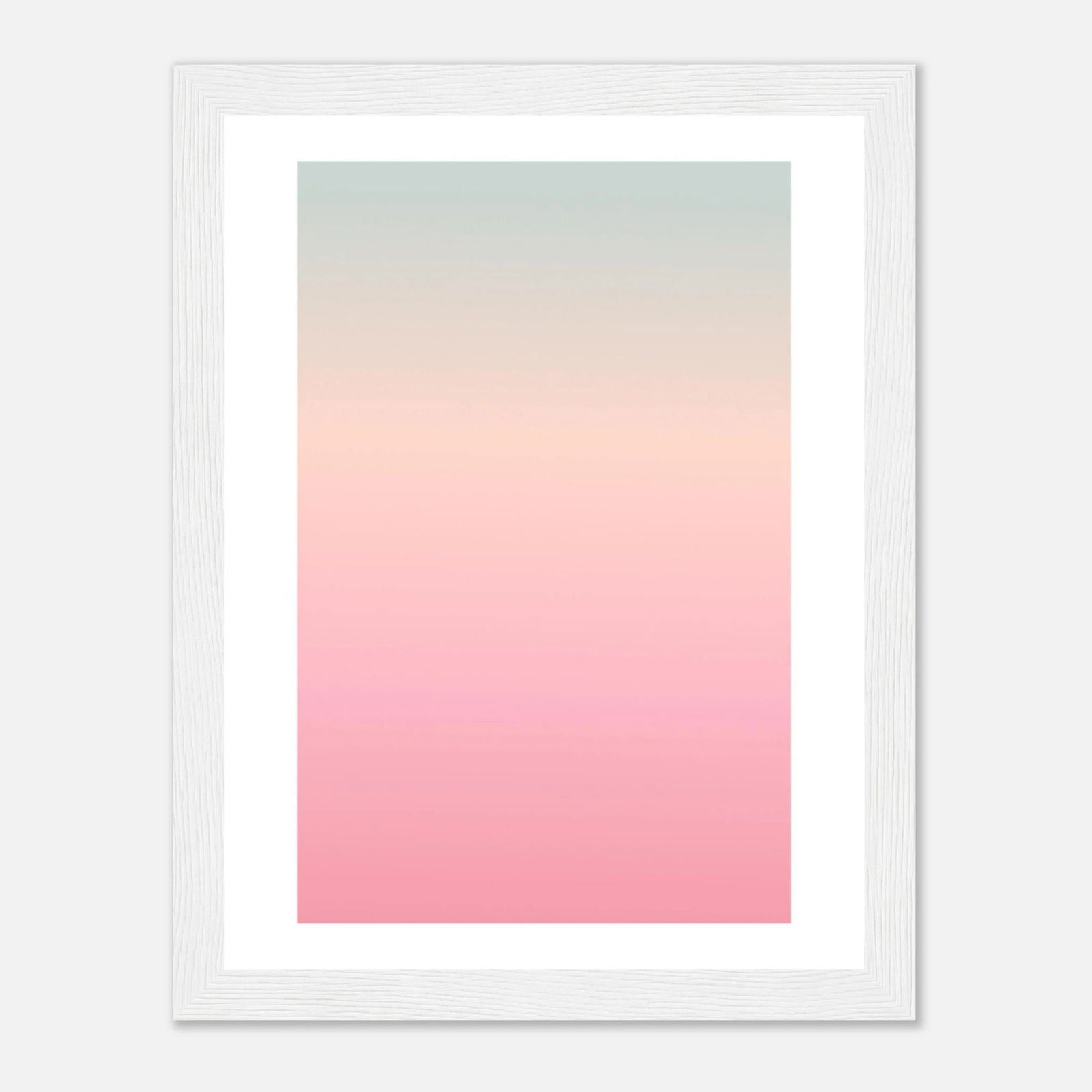 AAM_Linear Pastell Gradient Art Poster im Holzrahmen - Grün Rosa