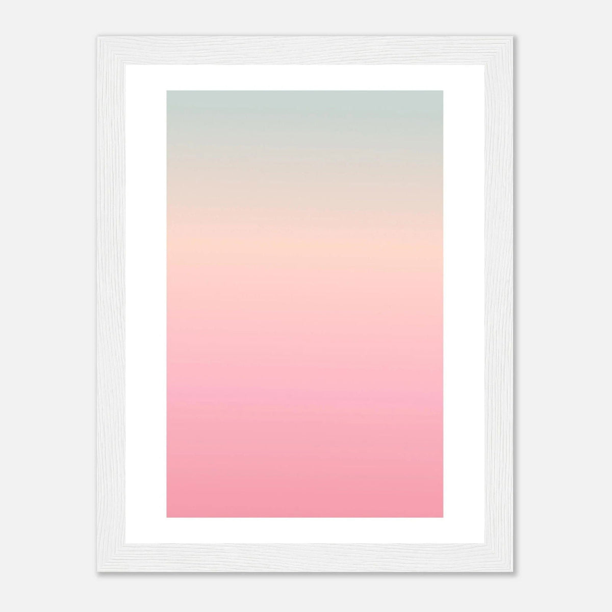 AAM_Linear Pastell Gradient Art Poster im Holzrahmen - Grün Rosa
