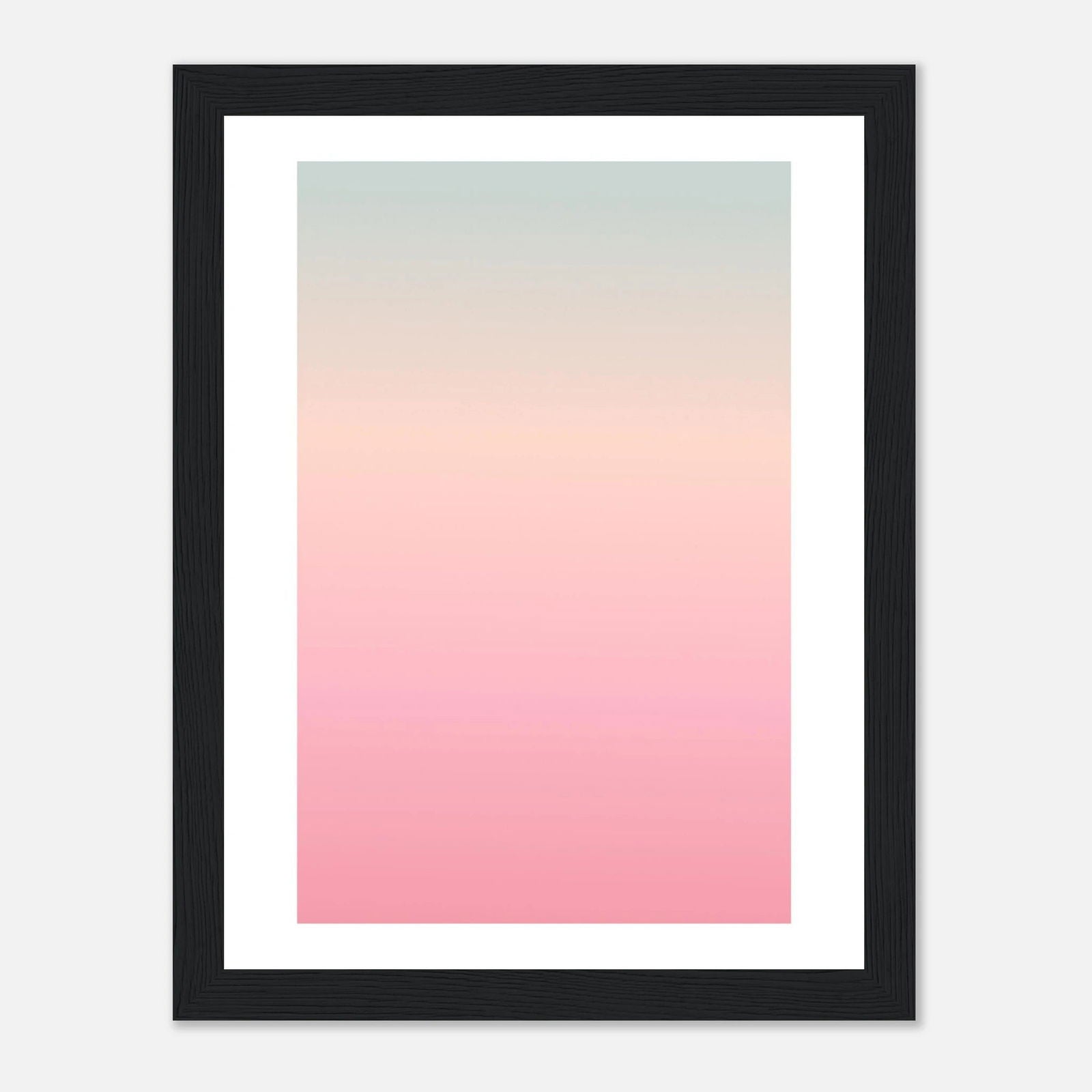 AAM_Linear Pastell Gradient Art Poster im Holzrahmen - Grün Rosa