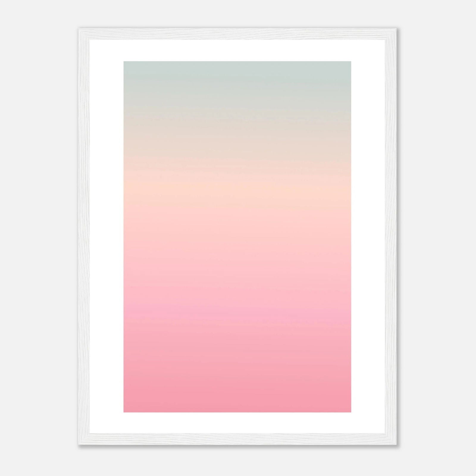 AAM_Linear Pastell Gradient Art Poster im Holzrahmen - Grün Rosa