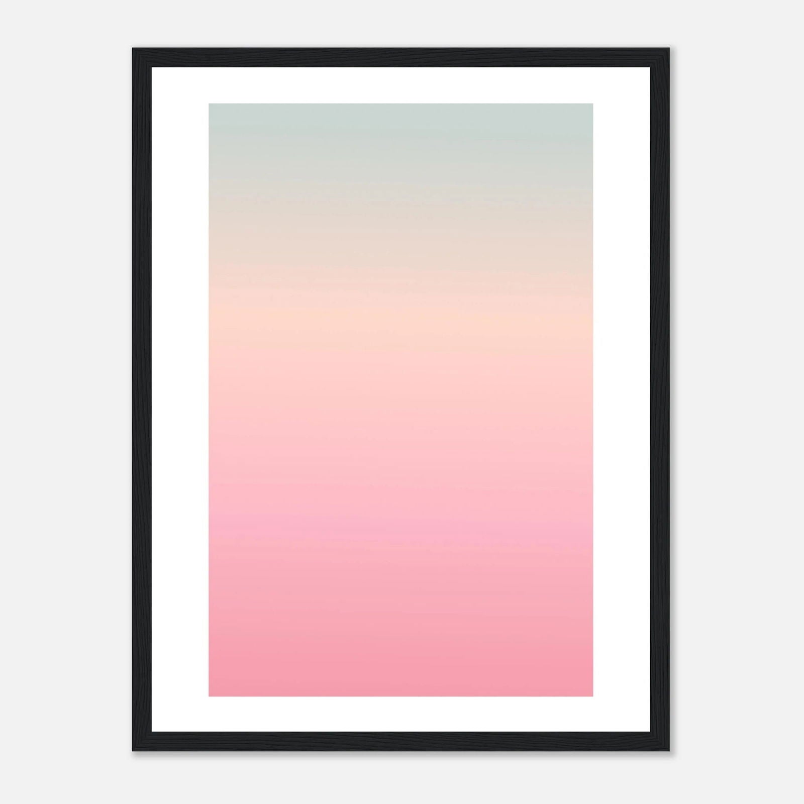 AAM_Linear Pastell Gradient Art Poster im Holzrahmen - Grün Rosa
