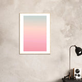 AAM_Linear Pastell Gradient Art Poster im Holzrahmen - Grün Rosa