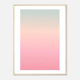 Framed Pastell Gradient Artwork im Holzrahmen - Aura Poster in Grün Rosa Farbverlauf