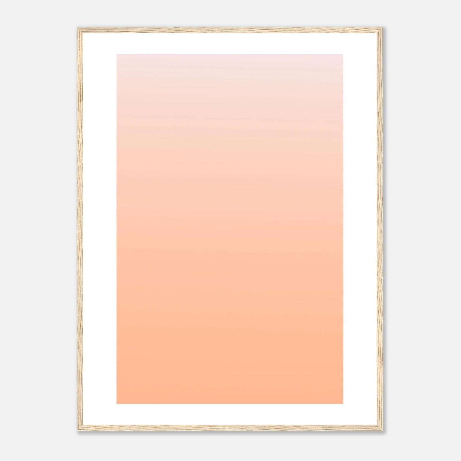 AAM_Linear Pastell Gradient Art Poster im Holzrahmen - Orange