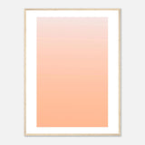 Framed Peach Gradient Print in Holzrahmen als Pastell Gradient Aura Poster