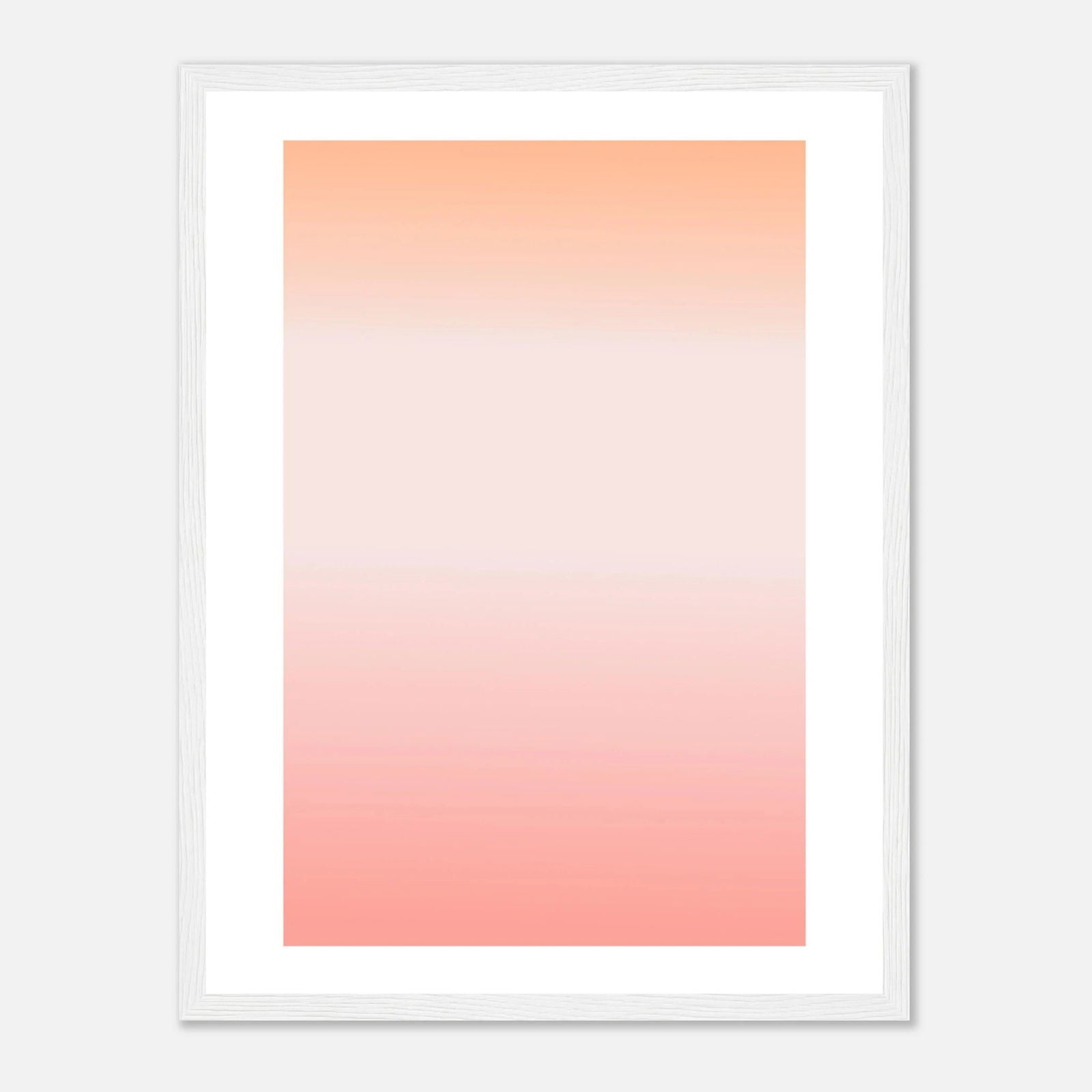 AAM_Linear Pastell Gradient Art Poster im Holzrahmen - Orangeweiß