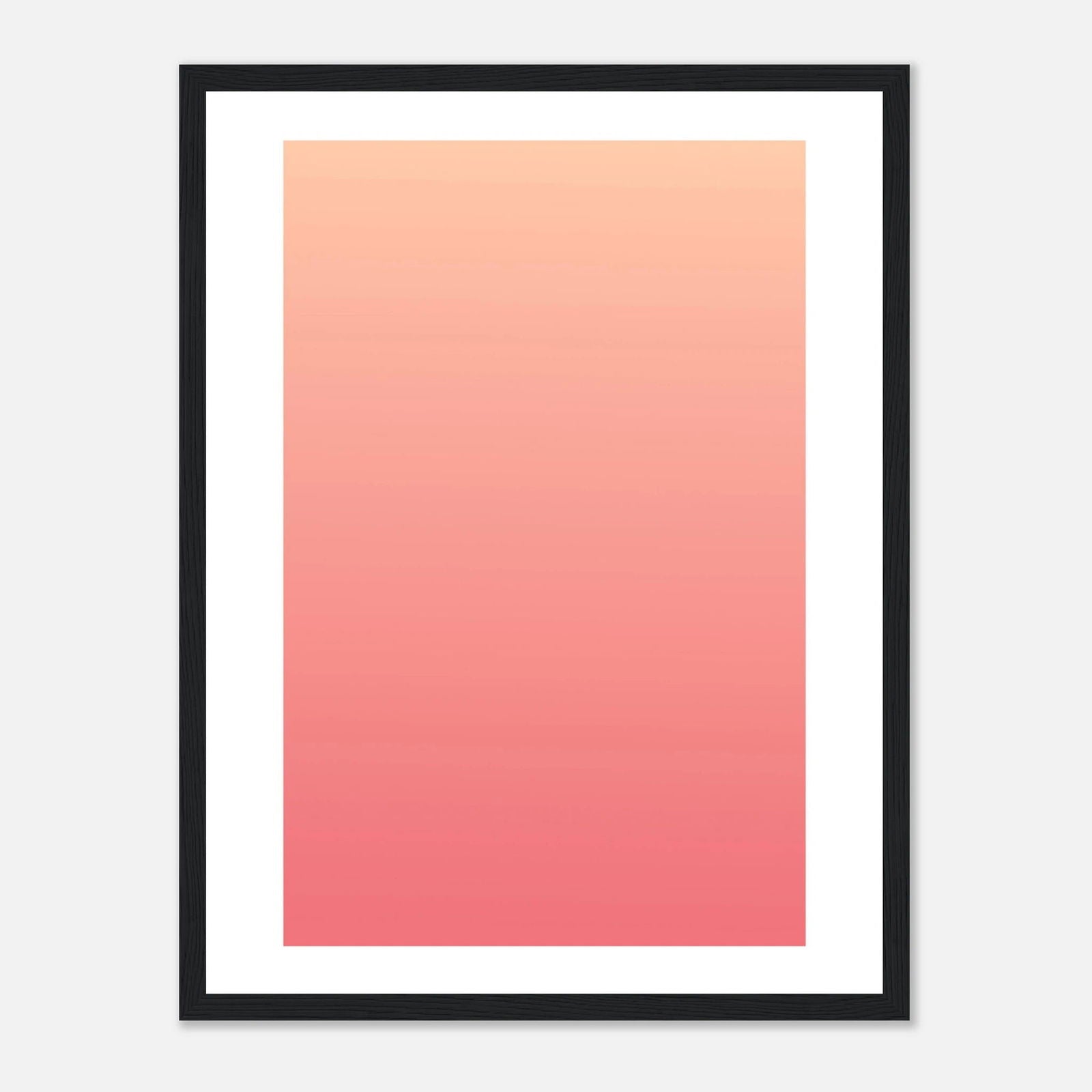 AAM_Linear Pastell Gradient Art Poster im Holzrahmen - Rotorange