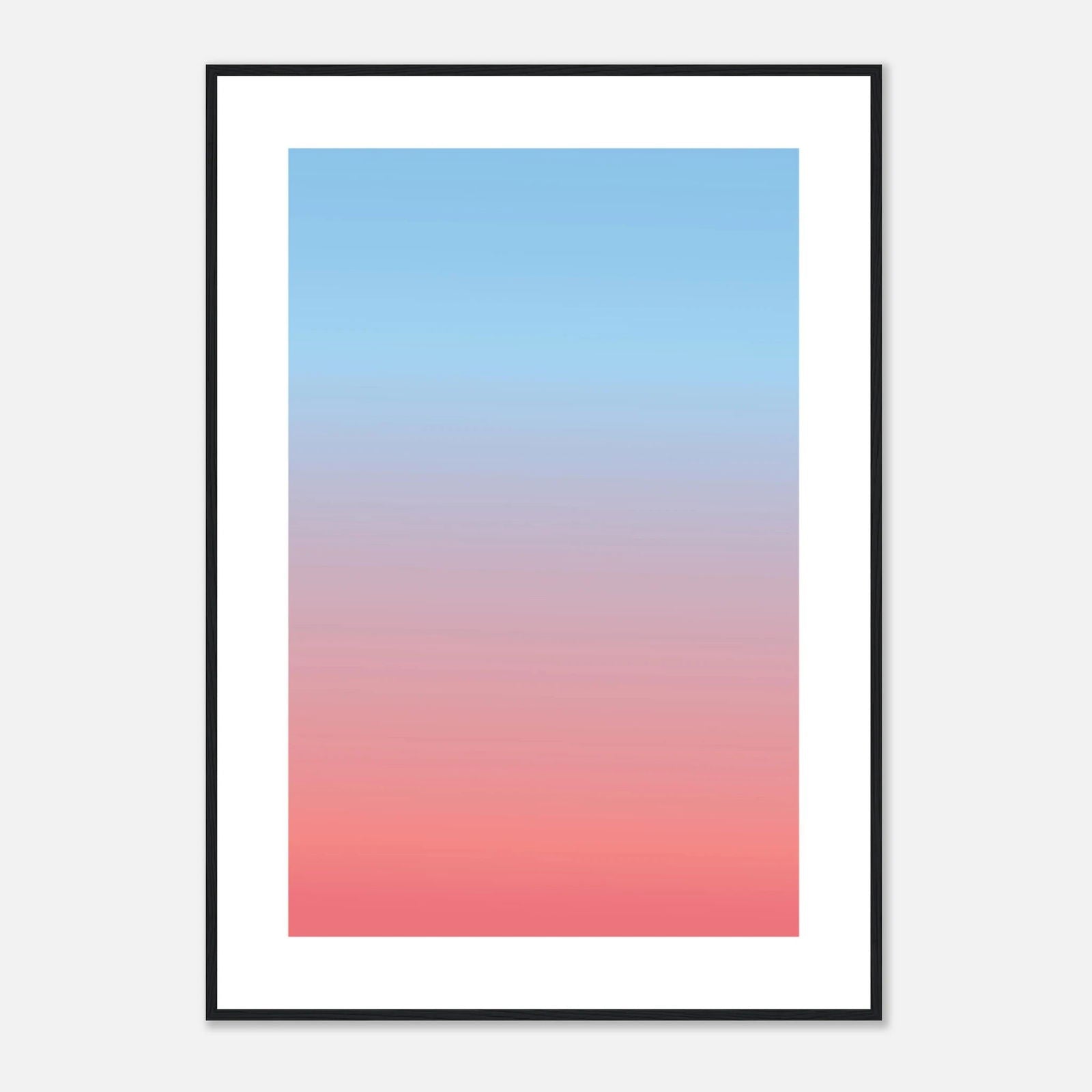 AAM_Linear Pastell Gradient Art Poster im Holzrahmen - Sky Sunset