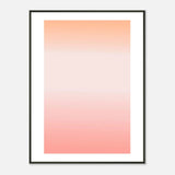 Framed pastell gradient Aura Poster im schwarzen Metallrahmen - Orangeweiß Farverlauf