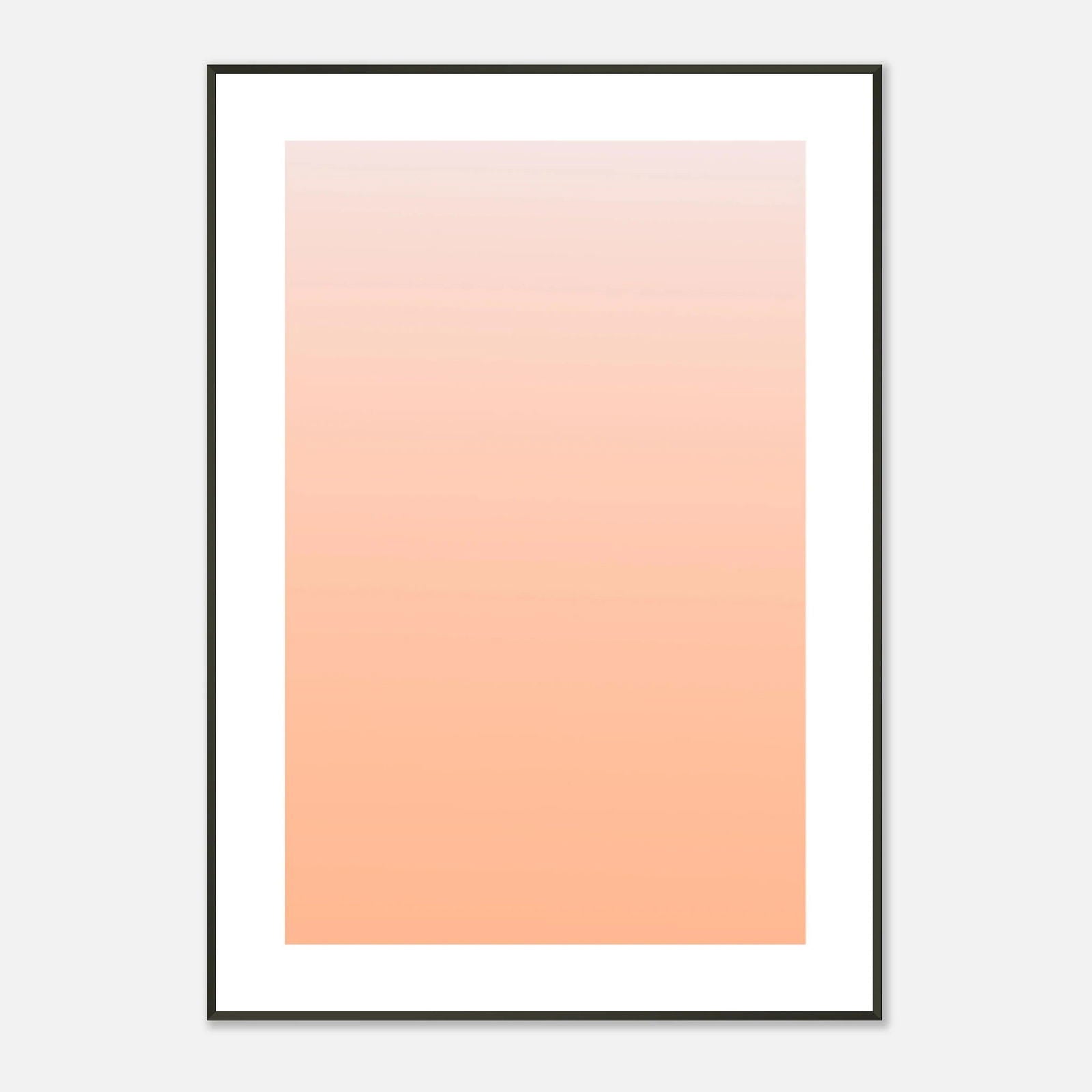 AAM_Linear Pastell Gradient Art Poster im schwarzen Metallrahmen - Orange
