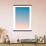 AAM_Linear Pastell Gradient Art Poster mit Holzleisten - Beige Blau
